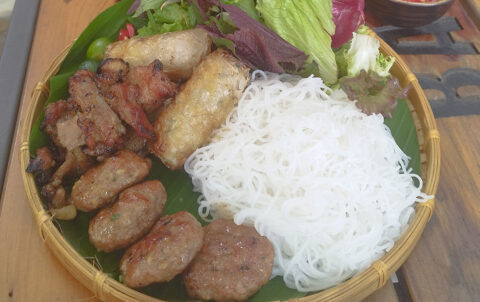 Bun Cha meal representation at Bun Cha Khoi, Tay Ho, Hanoi.